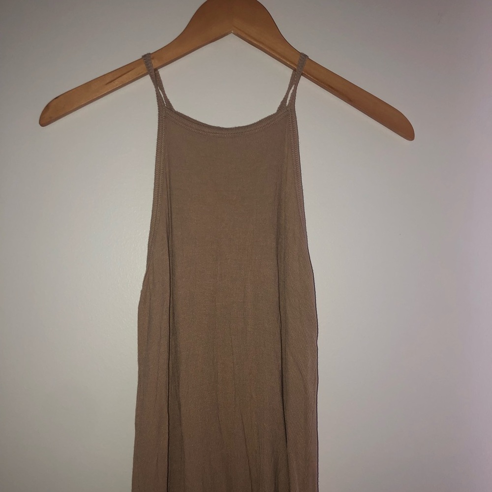 Tan razor back tank top